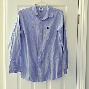 Boys XXL Old Navy blue and white plaid dress shirt.